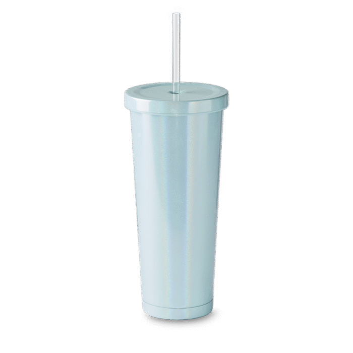 24oz Stainless Steel Straw Tumbler - Iridescent Mint - Image 2