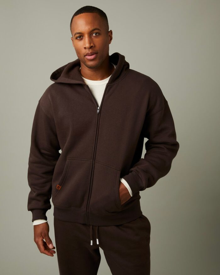 Tims Full Zip Unisex Hoodie - Espresso - Image 1